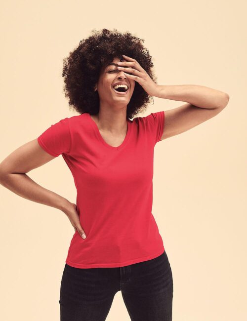 Fruit of the Loom Koszulka damska v-neck Valueweight