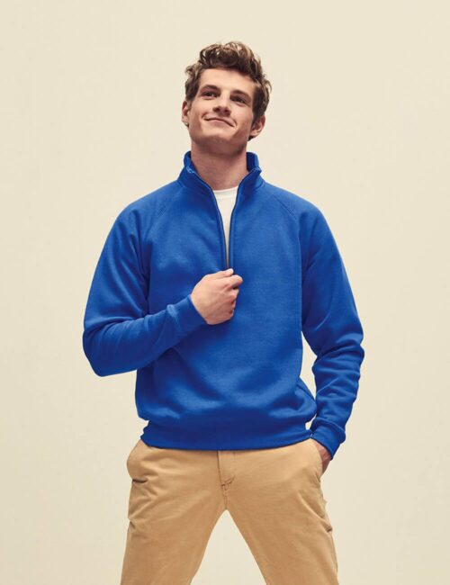 Fruit of the Loom Bluza męska Premium z krótkim zamkiem Zip Neck Raglan Sweat - obrazek 3