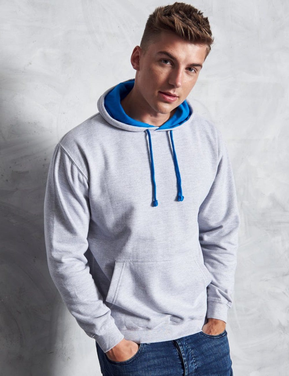 JUST HOODS Bluza męska Kangurka Varsity Hoodie 1 JUST HOODS Bluza męska Kangurka Varsity Hoodie