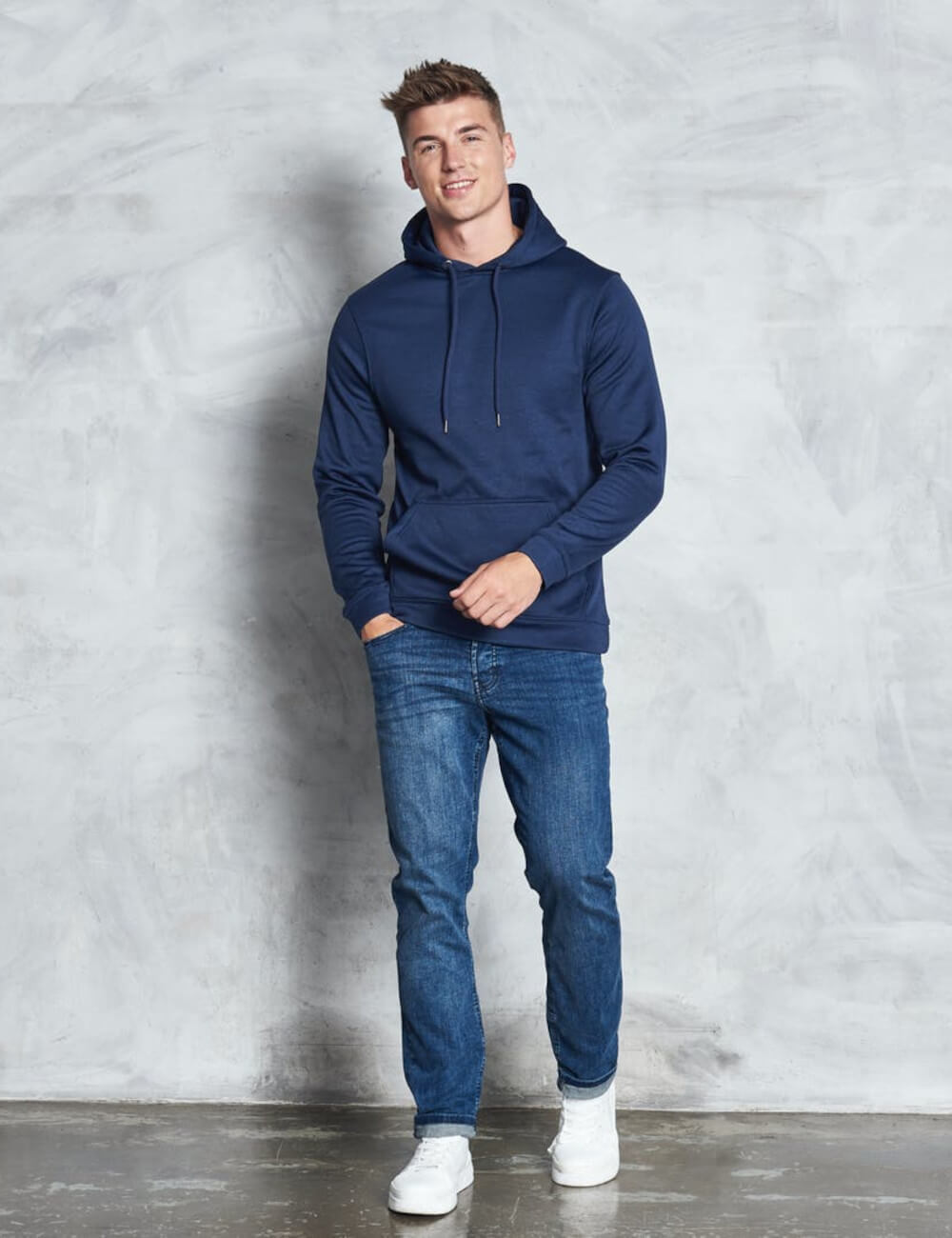 JUST HOODS Bluza męska Kangurka Sports Polyester Hoodie