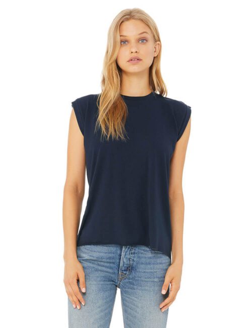 BELLA Koszulka damska Flowy Muscle Tee With Rolled Cuff