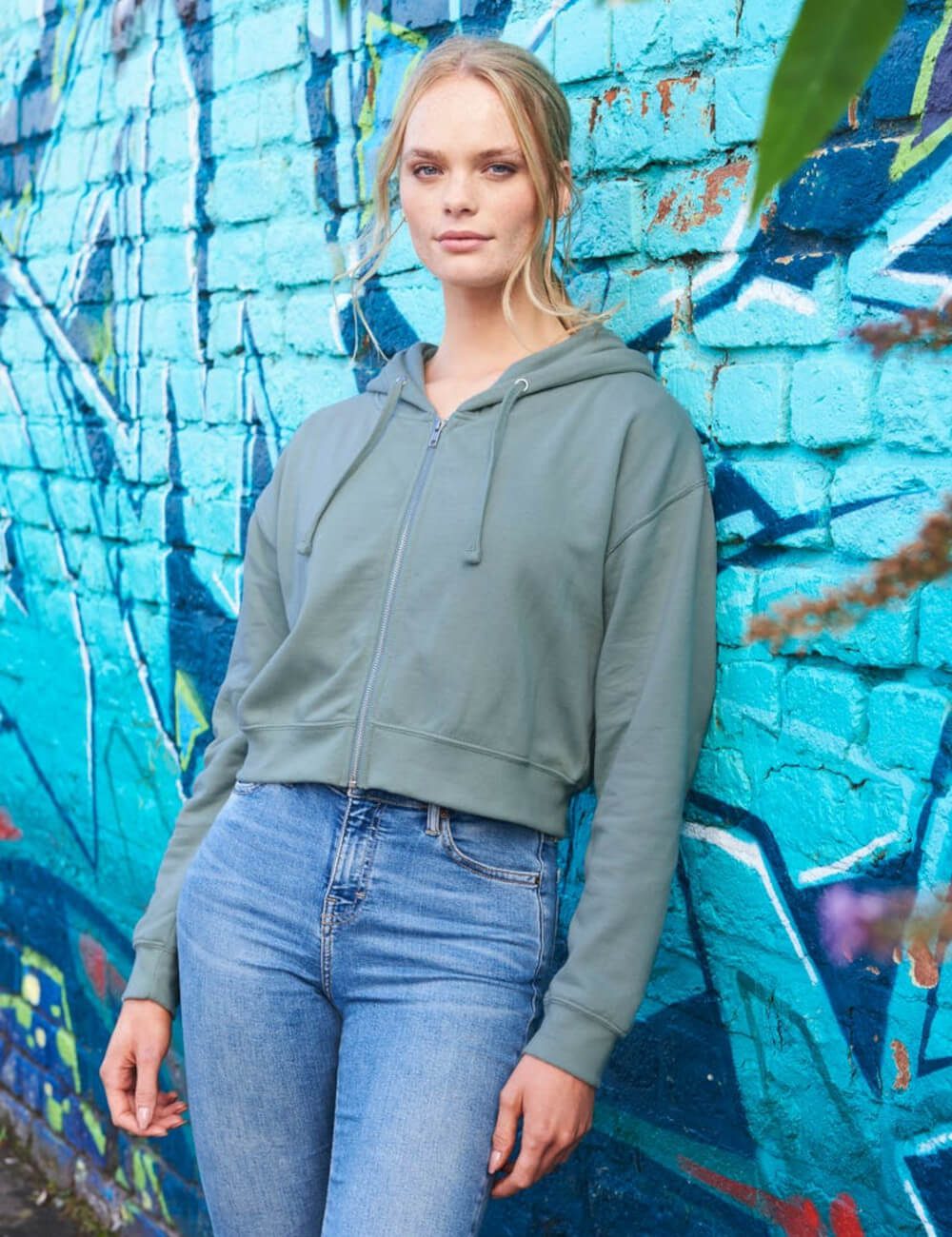 JUST HOODS Bluza damska Fashion Cropped Zoodie 2 JUST HOODS Bluza damska Fashion Cropped Zoodie