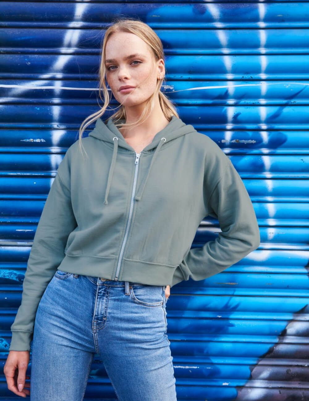 JUST HOODS Bluza damska Fashion Cropped Zoodie 1 JUST HOODS Bluza damska Fashion Cropped Zoodie