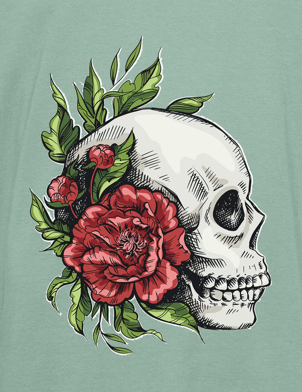 SKULL AND ROSES koszulka męska 2 SKULL AND ROSES