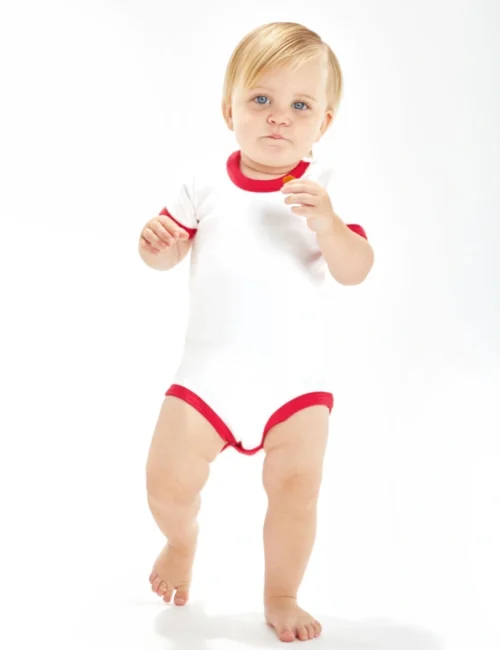 BABYBUGZ Body niemowlęce z kontrastową lamówką
